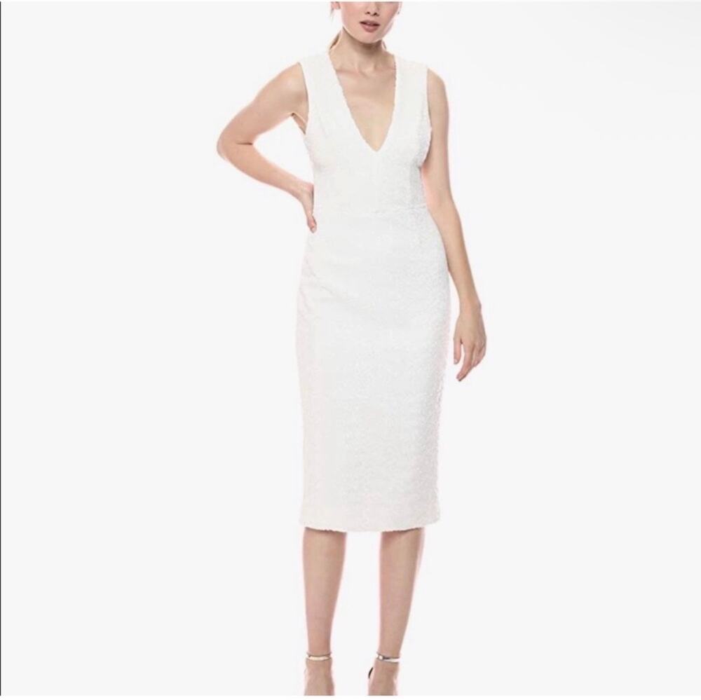 New dress the population Rani white sequin midi dress sz small open back